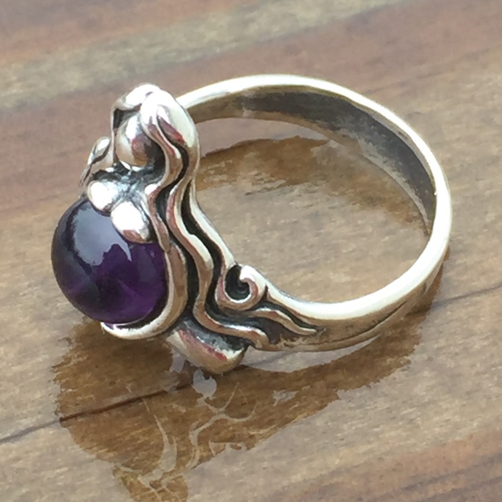 Goddess Abundance Ring Sterling Silver w/ Amethyst - Picture 6 of 16